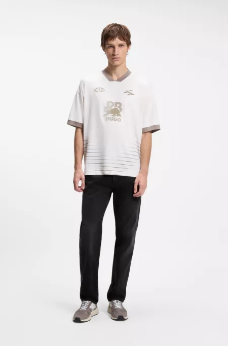 HUGO x RB regular-fit jeans in black denim
