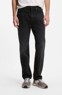 HUGO x RB regular-fit jeans in black denim, Black