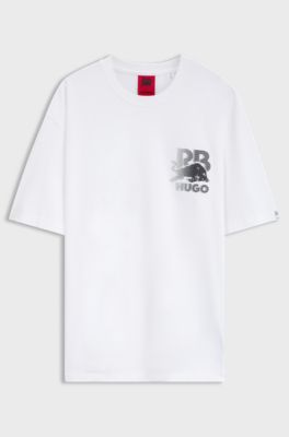 HUGO x RB T-shirt in cotton with bull motif, White