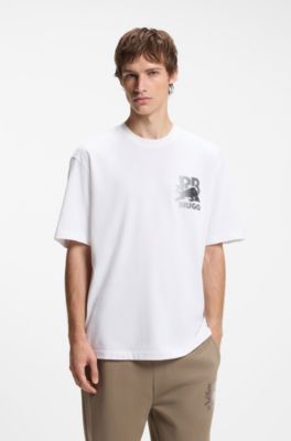HUGO x RB T-shirt in cotton with bull motif, White