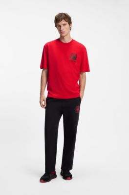 HUGO x RB T-shirt in cotton with bull motif, Red