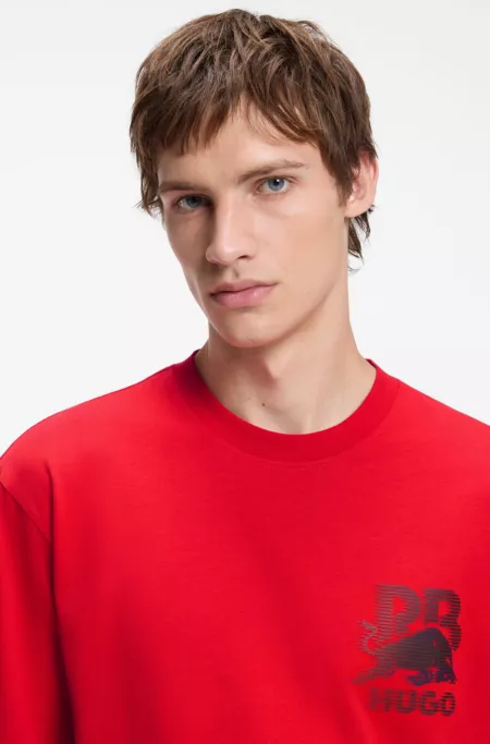 HUGO x RB T-Shirt aus Baumwolle mit Stier-Motiv