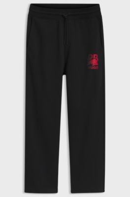 HUGO x RB tracksuit bottoms with bull motif, Black