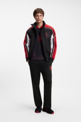 HUGO x RB tracksuit bottoms with bull motif, Black