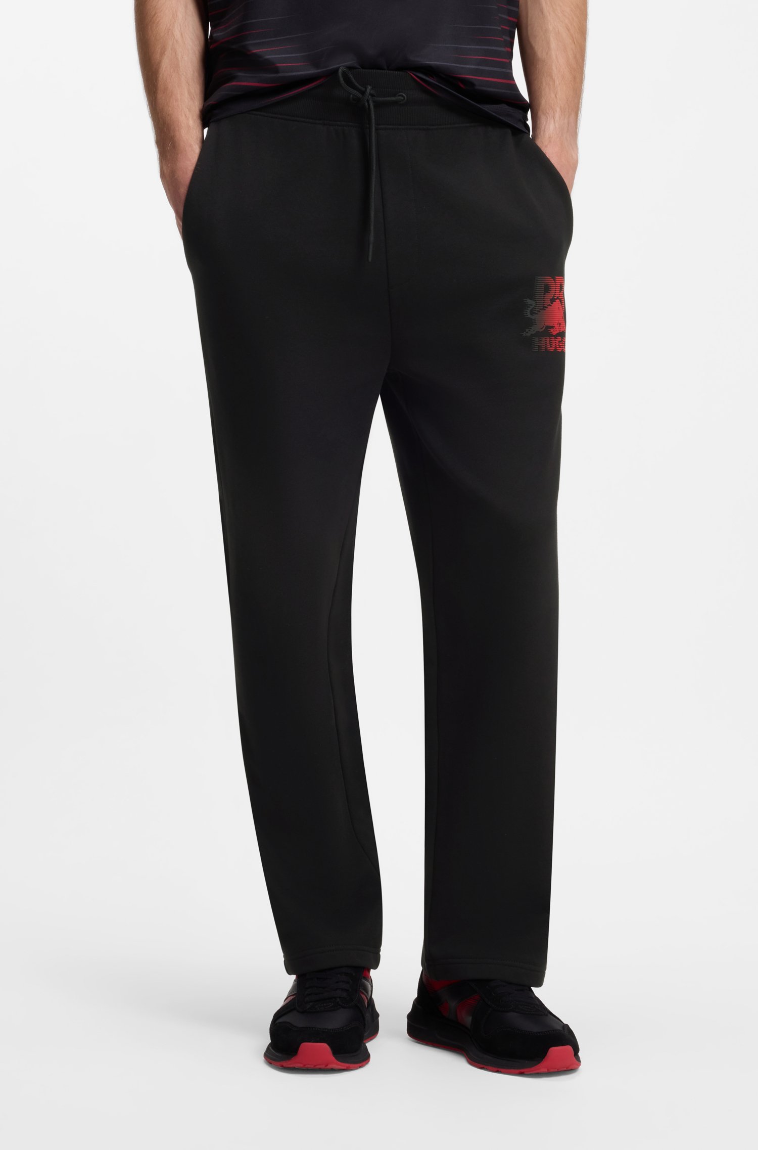 Hugo x RB tracksuit bottoms with bull motif byxor herr