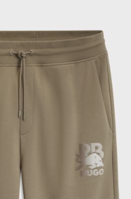 HUGO x RB tracksuit bottoms with bull motif, Light Brown
