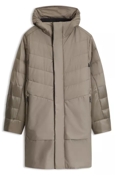 Parka relaxed fit con relleno de plumón y detalles de cremallera