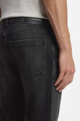 Jean Tapered Fit noir en denim stretch confortable, Noir
