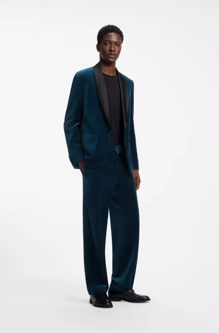 Blazer modern fit en terciopelo de algodón