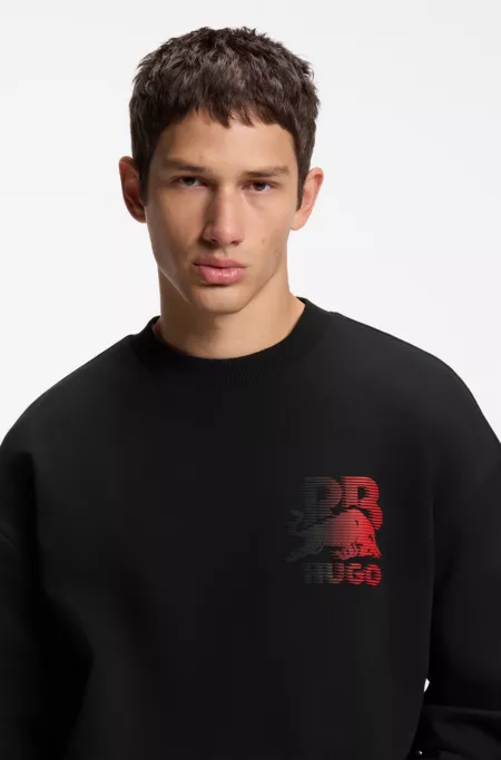 HUGO x RB Sweatshirt aus Baumwolle mit Stier-Motiv