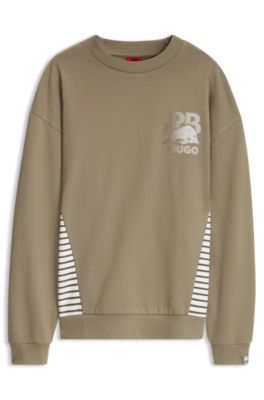 HUGO x RB sweatshirt in cotton with bull motif, Brown