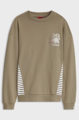 HUGO x RB sweatshirt in cotton with bull motif, Brown