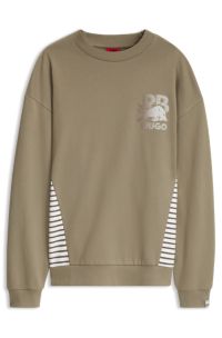 HUGO x RB sweatshirt in cotton with bull motif, Brown