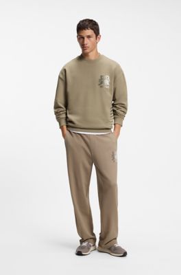 HUGO x RB sweatshirt in cotton with bull motif, Brown
