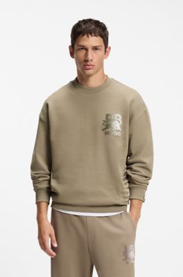 HUGO x RB sweatshirt in cotton with bull motif, Brown