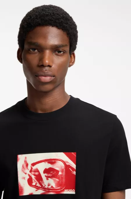 T-shirt en jersey de coton à imprimé graphique