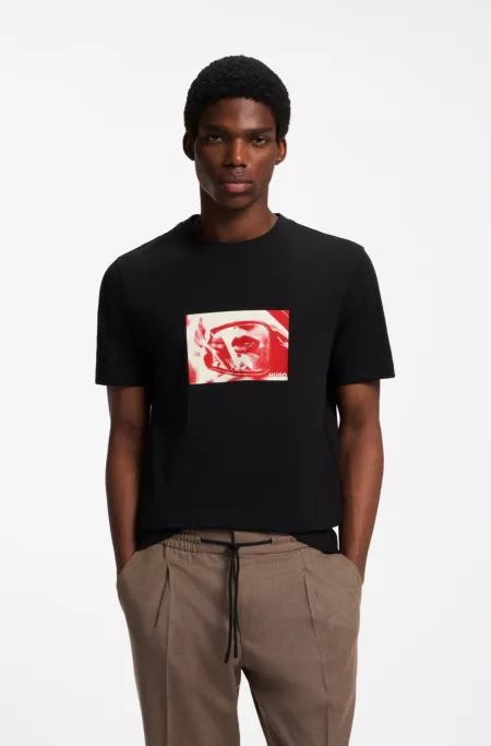 T-shirt en jersey de coton à imprimé graphique