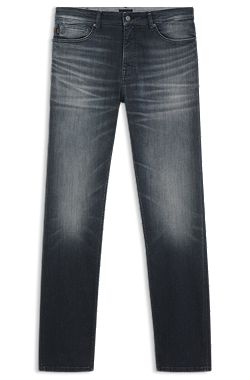 Regular-fit jeans in dark-blue super-stretch denim