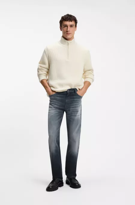 Jean Regular en denim super stretch bleu foncé