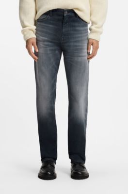 Regular-fit jeans in dark-blue super-stretch denim, Dark Blue