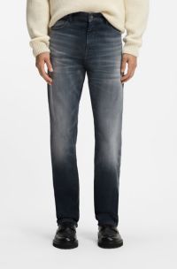 Regular-fit jeans in dark-blue super-stretch denim, Dark Blue