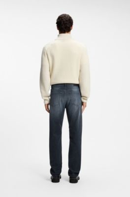 Regular-fit jeans in dark-blue super-stretch denim, Dark Blue
