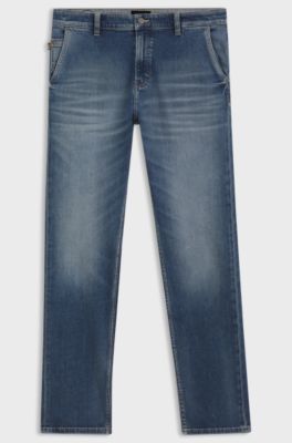 Jean Regular en denim stretch confortable bleu, Bleu