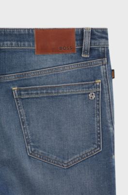 Jean Regular en denim stretch confortable bleu, Bleu