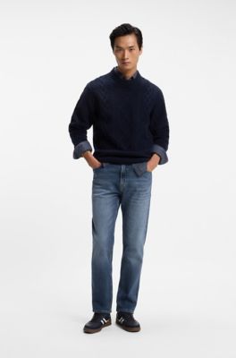 Regular-fit jeans in blue comfort-stretch denim, Blue