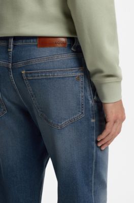 Jean Regular en denim stretch confortable bleu, Bleu