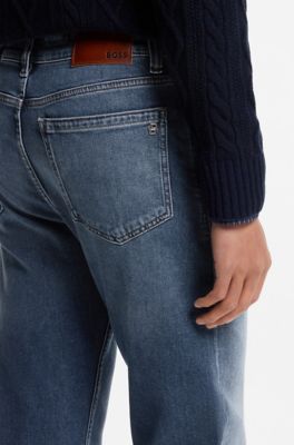 Regular-fit jeans in blue comfort-stretch denim, Blue