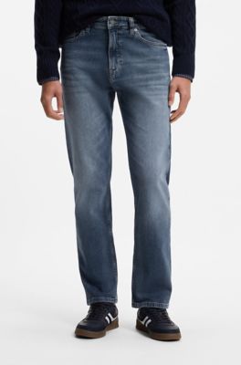 Regular-fit jeans in blue comfort-stretch denim, Blue