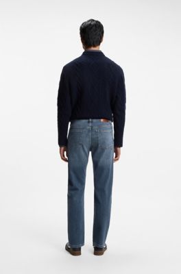 Regular-fit jeans in blue comfort-stretch denim, Blue