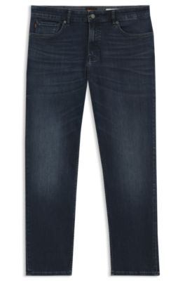 Maine regular-fit jeans in blue super-stretch denim, Dark Blue