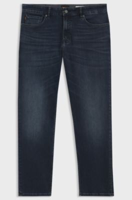 Maine jeans regular-fit in denim super stretch blu, Blu scuro