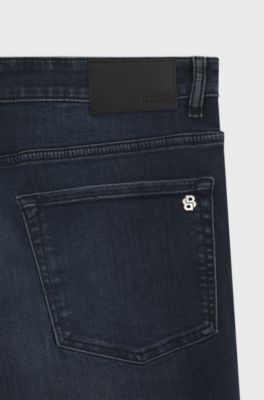 Maine jeans regular-fit in denim super stretch blu, Blu scuro