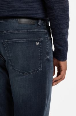 Maine regular-fit jeans in blue super-stretch denim, Dark Blue