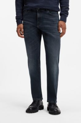Maine regular-fit jeans in blue super-stretch denim, Dark Blue
