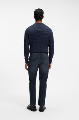 Maine regular-fit jeans in blue super-stretch denim, Dark Blue
