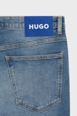 Jeans skinny-fit in denim elasticizzato blu stone-washed, Blu