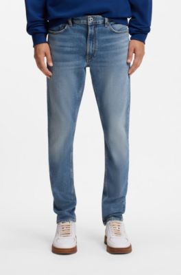 Jeans skinny-fit in denim elasticizzato blu stone-washed, Blu