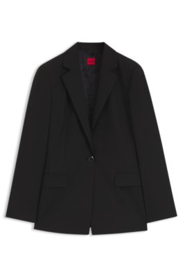 Tailored single-button blazer in stretch wool