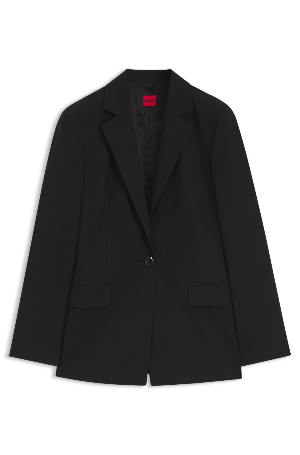Tailored single-button blazer in stretch wool