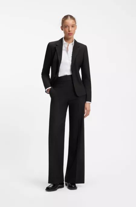 Tailored single-button blazer in stretch wool