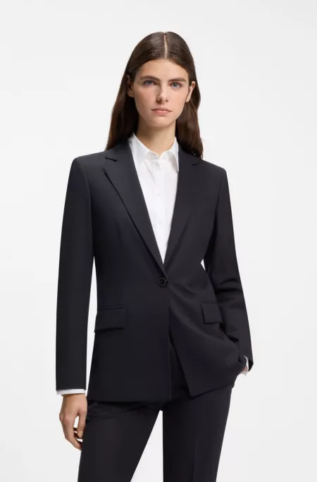 Blazer Regular en flanelle stretch à un bouton