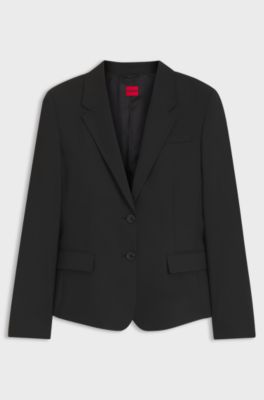 Regular-fit blazer in stretch fabric, Black