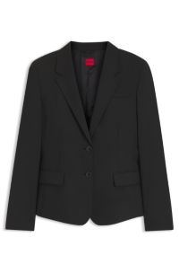 Regular-fit blazer in stretch fabric, Black