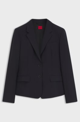 Regular-fit blazer in stretch fabric, Dark Blue