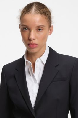 Regular-fit blazer in stretch fabric, Dark Blue