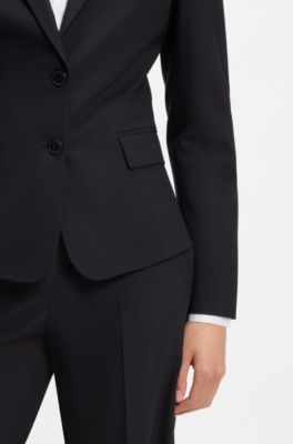 Regular-fit blazer in stretch fabric, Dark Blue